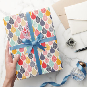 Papier Cadeau Motif de point d'art pop Raindrop