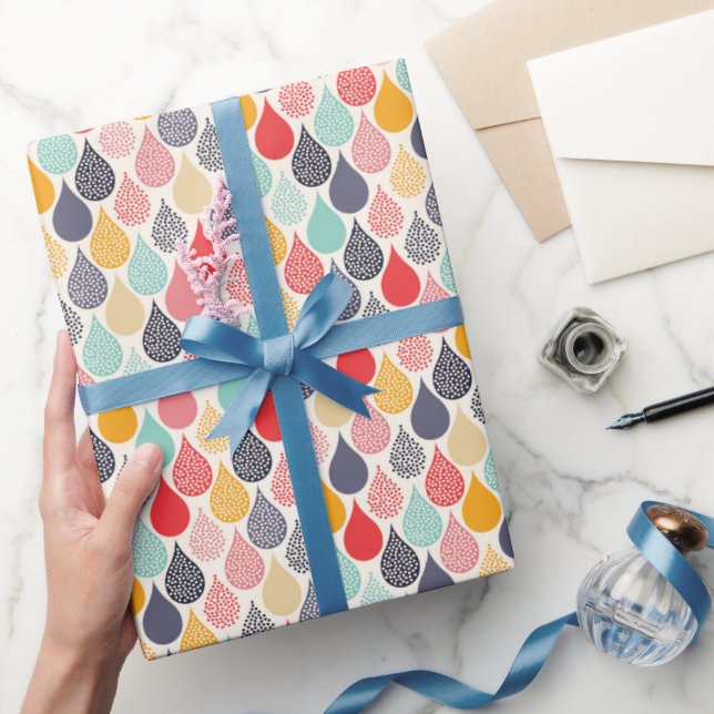 Papier Cadeau Motif de point d'art pop Raindrop (Cadeaux)