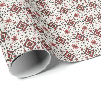 Papier Cadeau Motif de point de croix diamant folklorique sans c