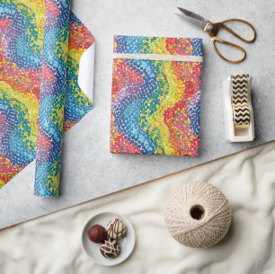 Papier Cadeau Motif de point de mosaïque dynamique - Abstrait gé