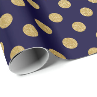 Papier Cadeau Motif de point de polka de feuille d'or de Faux