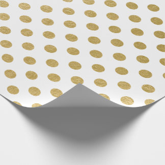Papier Cadeau Motif de point de polka de feuille d'or de Faux