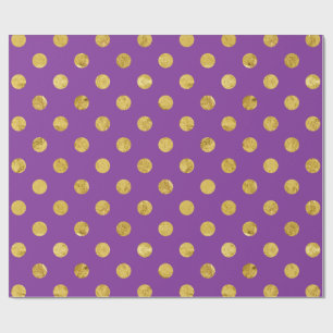 Papier Cadeau Motif de point élégant de polka de feuille d'or 