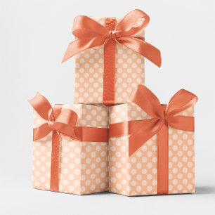 Papier Cadeau Motif de point Polka monochrome Apricot