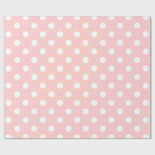 Papier Cadeau Motif de point rose et blanc de polka