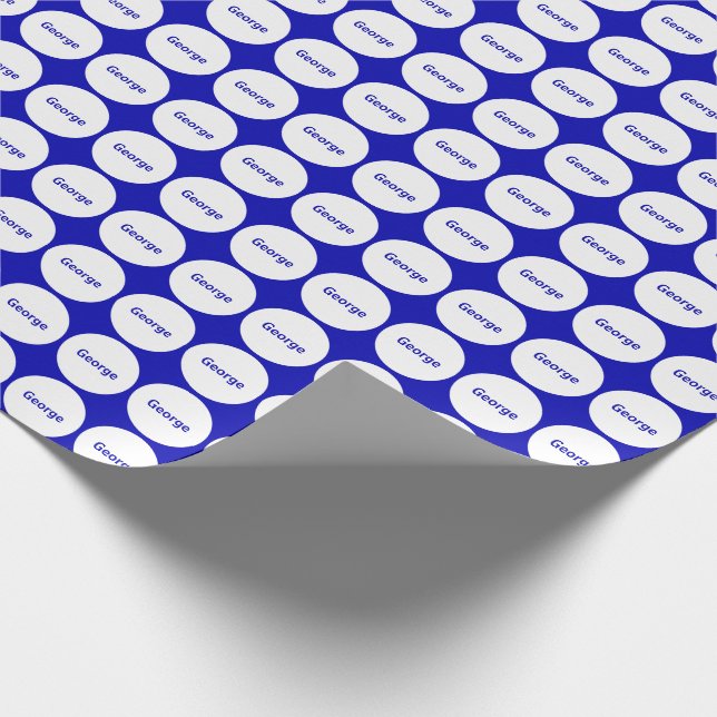 Papier Cadeau Motif de points blanc sur le bleu royal avec le (Coin)