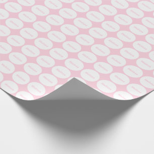 Papier Cadeau Motif de points blanc sur rose-clair avec le nom