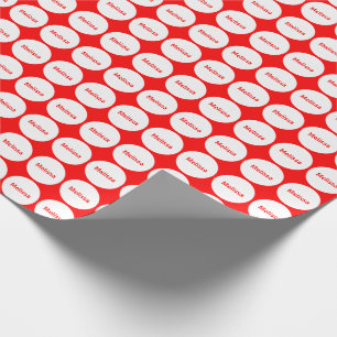 Papier Cadeau Motif De Points Blancs Sur Rouge Avec Papier D'Env