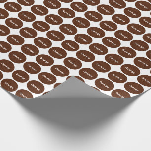 Papier Cadeau Motif de points Brown sur le blanc avec le nom