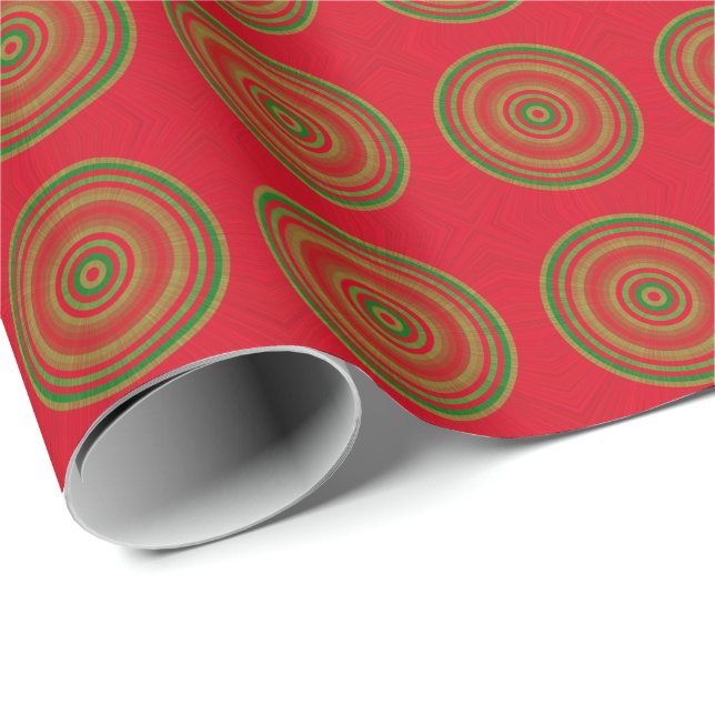 Papier Cadeau Motif de points de vacances élégants (Coin rond)