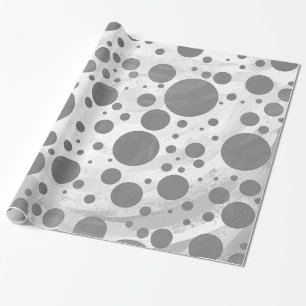 Papier Cadeau Motif de points Polka gris ardoise
