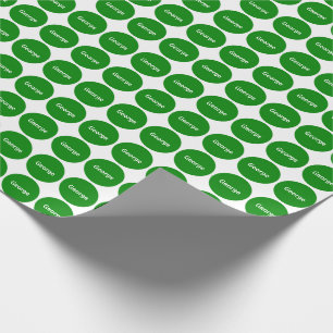 Papier Cadeau Motif de points vert sur le blanc avec le nom