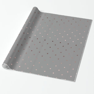 Papier Cadeau motif de pois gris d'or rose minuscule de faux