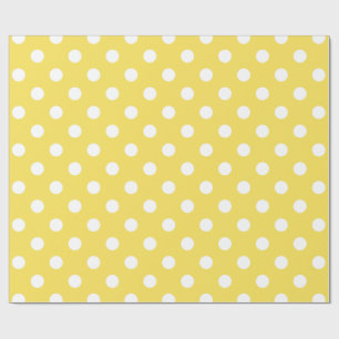 Papier Cadeau Motif de pois jaune