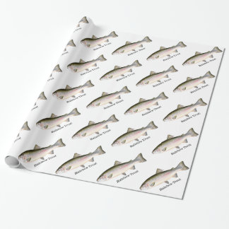 Papier Cadeau Motif de poissons de truite arc-en-ciel