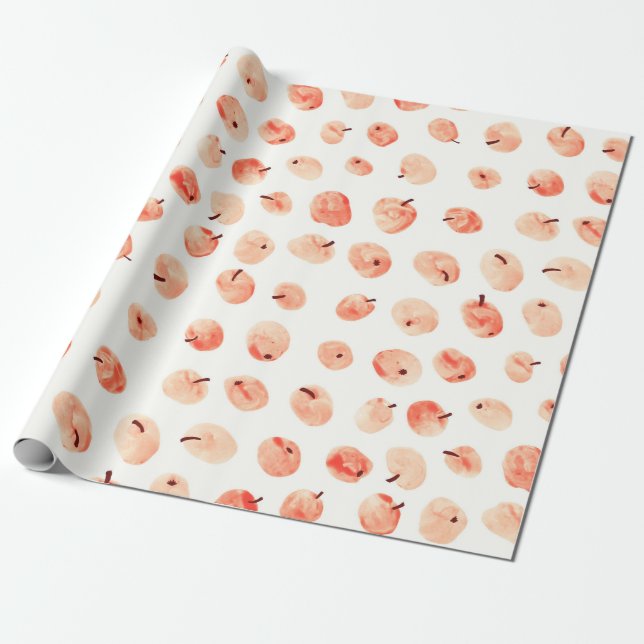 Papier Cadeau Motif de pommes Red paradise (Déroulé)
