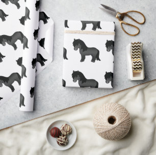 Papier Cadeau Motif de poney de dessin animé mignon Poney Shetla