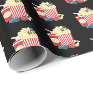 Papier Cadeau motif de pop-corn au carrelage mignon