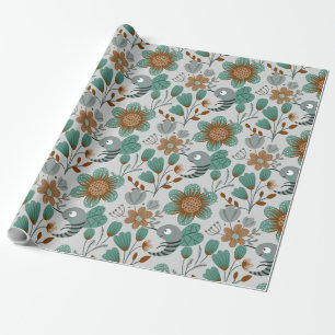 Papier Cadeau Motif de printemps coloré
