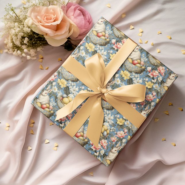 Papier Cadeau Motif de printemps Vintage de Pâques (Créateur téléchargé)