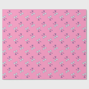 Papier Cadeau Motif de raquette de Badminton rose