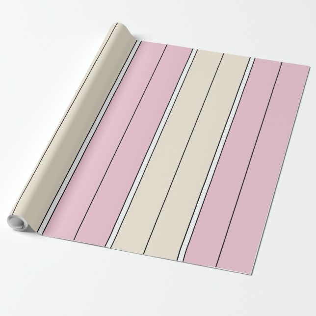 Papier Cadeau Motif de rayure verticale à couleur douce Design (Déroulé)
