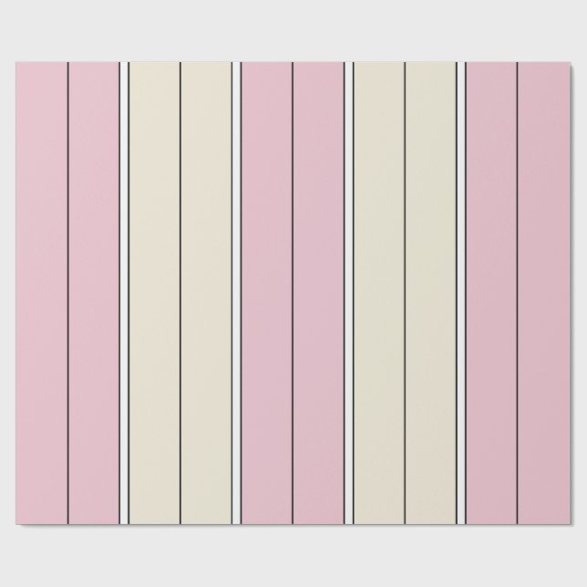 Papier Cadeau Motif de rayure verticale à couleur douce Design (Plat)