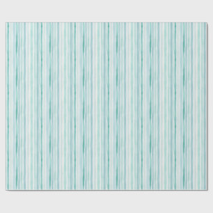 Papier Cadeau Motif de rayure verticale aqua aquarelle Côte