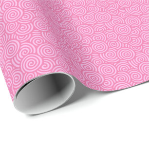 Papier Cadeau Motif de remous de Japonais - rose doux de menthe