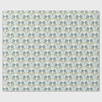 Papier Cadeau Motif de répétition de la pétale bleu fleur