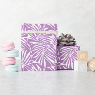 Papier Cadeau Motif de répétition Pale Purple Tropical Leaf