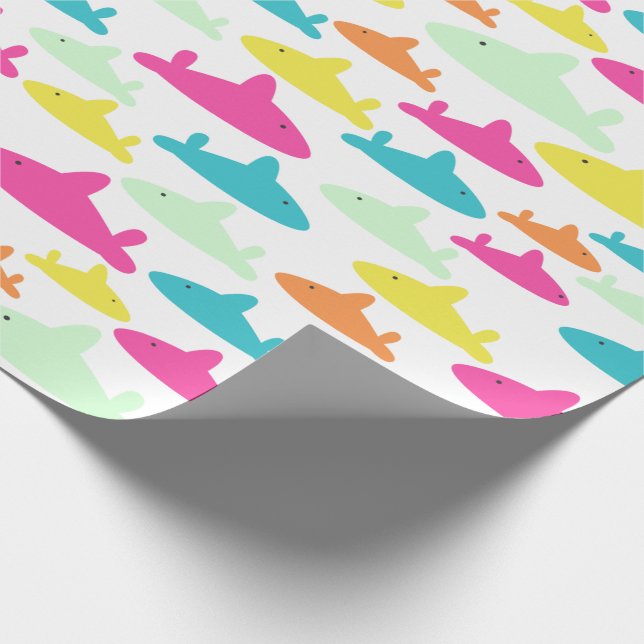 Papier Cadeau Motif de requins enfants (Coin)