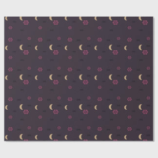 Papier Cadeau Motif de rose et de chauve-souris de prune gothiqu