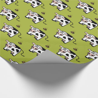 Papier Cadeau Motif de rougissement drôle de vache à Pooping