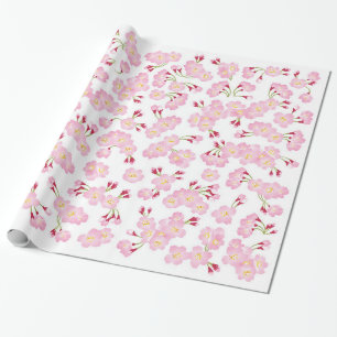 Papier Cadeau Motif de Sakura de rose de pleine floraison