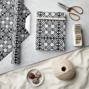 Papier Cadeau Motif de sansy noir et blanc