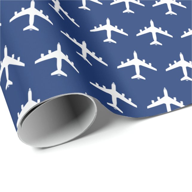 Papier Cadeau Motif de silhouette de KC-135 Stratotanker (Coin rond)