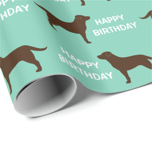Papier Cadeau Motif de silhouettes de Labrador Retriever au choc