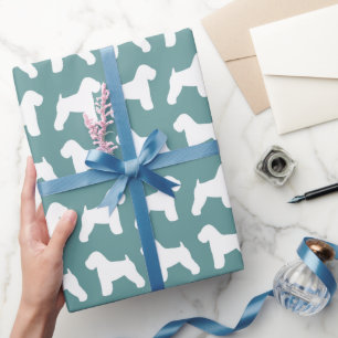 Papier Cadeau Motif de Silhouettes de Terrier à revêtement dou