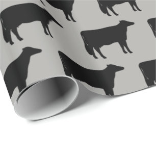 Papier Cadeau Motif de silhouettes de vache du Holstein