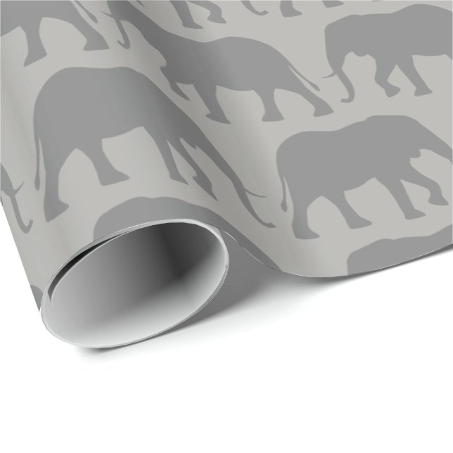 Papier Cadeau Motif de silhouettes d'éléphant africain (Coin rond)