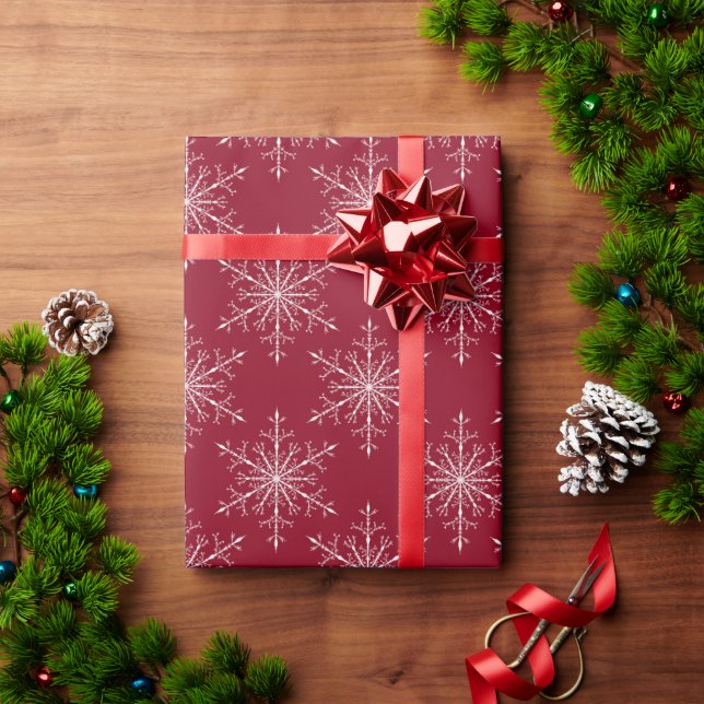 Papier Cadeau motif de snowflakes (Cadeau de vacances)