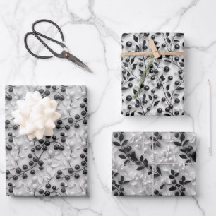 Papier Cadeau motif de souris 3D avec contours feuille