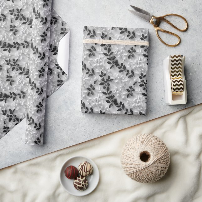 Papier Cadeau motif de souris 3D avec contours feuille (Artisanat)