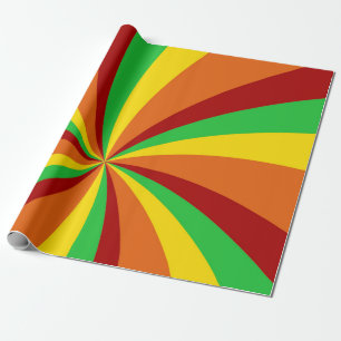 Papier Cadeau Motif de spirales de style rétro hippie vintage