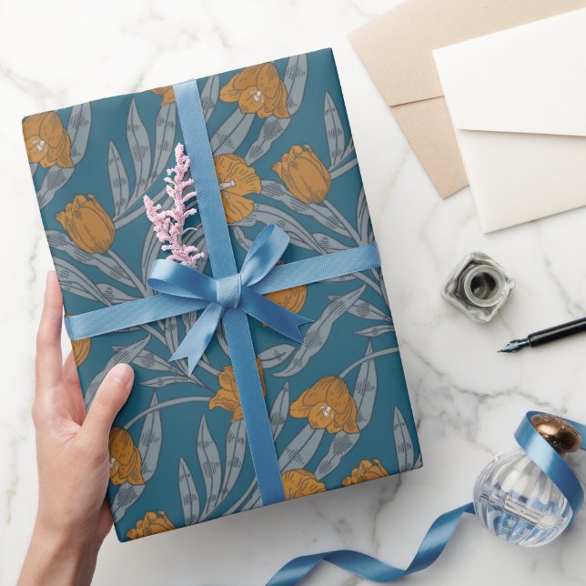Papier Cadeau Motif de style William Morris d'automne (Cadeaux)