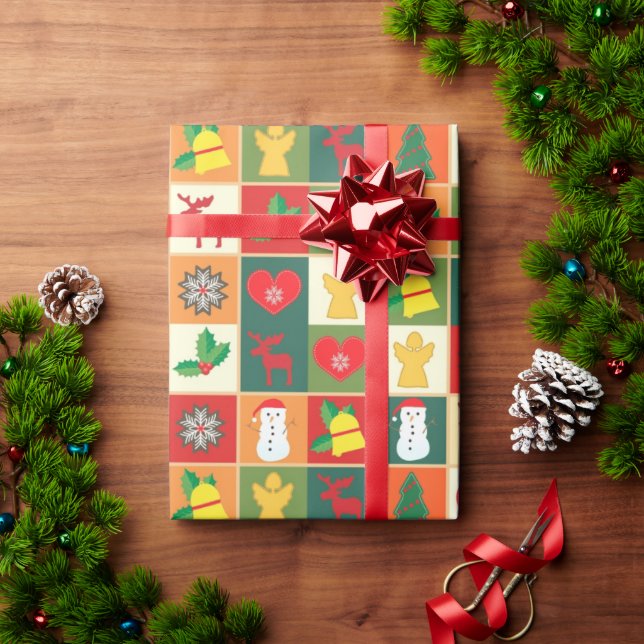 Papier Cadeau Motif de surface de Noël (Cadeau de vacances)