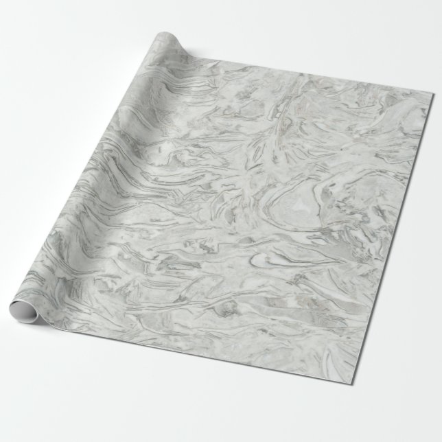 Papier Cadeau Motif de surface en marbre gris (Déroulé)