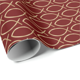 Papier Cadeau Motif de symbole chrétien Ichthys