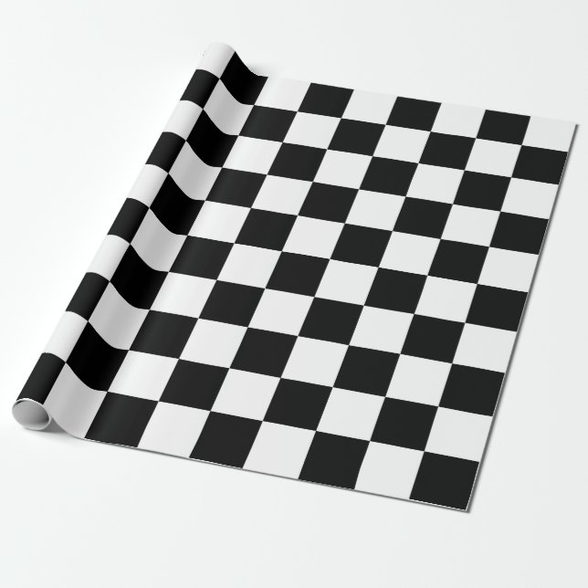 Papier Cadeau Motif de tableau de bord noir et blanc (Déroulé)
